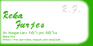 reka furjes business card